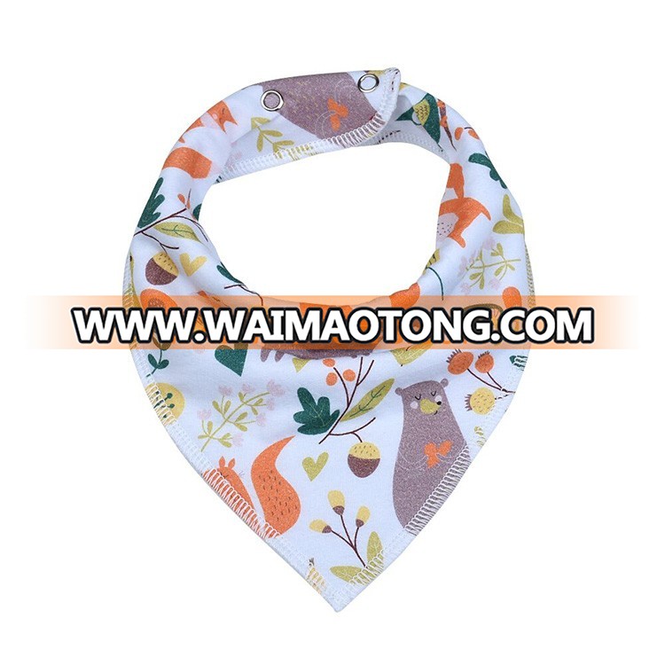 Manufacturers selling custom color cotton 2 button snap baby bandana drool bibs 100% knitted